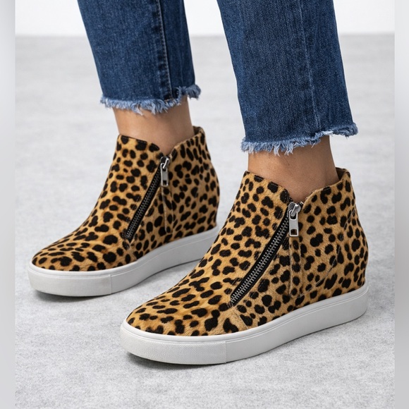 Steve Madden Shoes - Steve MaddenWomen's Caliber Wedge Sneakers Leopard Print High-Top Sneakers SZ 10